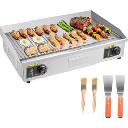 VEVOR Επαγγελματική Ηλεκτρική Σχάρα 725x400mm, 4400W, 50-300C, Ανοξείδωτη Επιφάνεια SYKDBLBPK10MNYBT9002V2