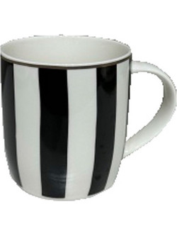 JOLIE ROMBUS ΚΟΥΠΑ 9x9x9cm NEW BONE CHINA ΛΕΥΚΟ ΜΑΥΡΟ ΧΡΥΣΟ 6τμχ