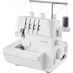 Ραπτομηχανή Overlock VEVOR Serger, 1250 Βελονιές ανά Λεπτό, Δυνατότητα 2-3-4 Κλωστών, Ρυθμιζόμενη Διαφορική Τροφοδοσία 0,7-2, με Ελεύθερο Βραχίονα και Φωτισμό LED, Ραπτομηχανή για Διάφορα Υφάσματα, Λε