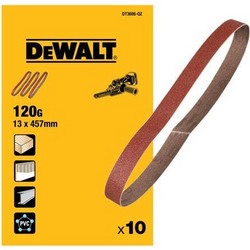 Dewalt Σετ Ταινιών Λείανσης 13x457mm 120G 10τμχ DT3606-QZ