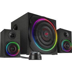 Speedlink Gravity Carbon Ασύρματα Ηχεία Υπολογιστή 2.1 60W με Bluetooth & RGB Φωτισμό Black