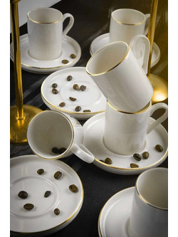 Coffee Cup Set (12 Pieces) MCH10064 White Gold