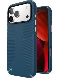 Speck Presidio2 Grip Magsafe - Iphone 17 Pro Max Case (Deep Sea/Silver Metallic) - (150985-3261)