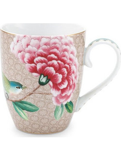 PiP Studio Blushing Birds Κούπα Πορσελάνης Khaki 350ml