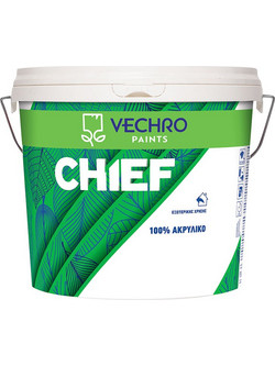 Vechro Chief Ακρυλικό Χρώμα Εξωτερικού Χώρου Λευκό 9lt