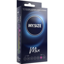 My.Size Mix 64mm Προφυλακτικά Λεπτά με Ραβδώσεις Γεύσεις & Λιπαντικό 10τμχ