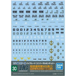 GUNDAM - GUNDAM DECAL 30 - HGUC Multiuse Earth Federation 1