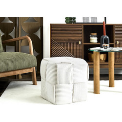 Σκαμπό Πουφ Scott Home Deco Factory με διαστάσεις 36x36x38cm - Beige HD0538