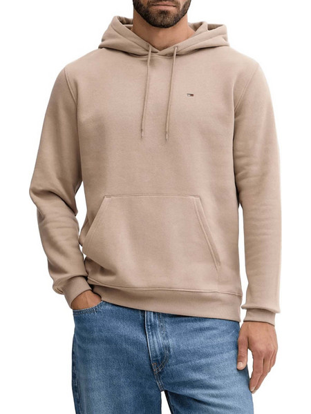 Tommy Jeans Ανδρικό Φούτερ με Κουκούλα & Τσέπες Εκρού DM0DM20742-AFE