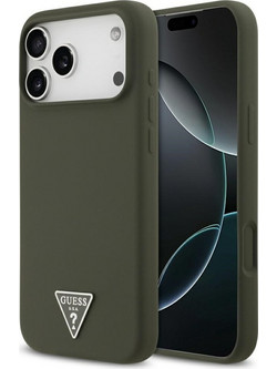 Guess Silicone Triangle Logo MagSafe Back Cover Khaki (iPhone 18 Pro Max / 17 Pro Max)