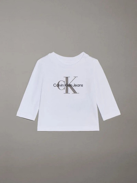 Μπλουζάκι Βρεφικό Μακρυμάνικο Calvin Klein Logo White
