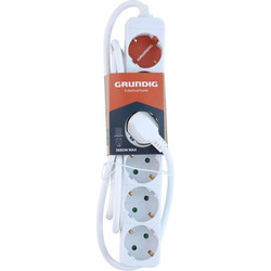 Grundig Πολύπριζο 6 Θέσεων 16A/250V με Καλώδιο 1.5m, σε λευκό χρώμα, 56901 - Grundig