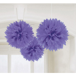 Σετ Fluffy Pom Pom Μοβ (3 τεμ)