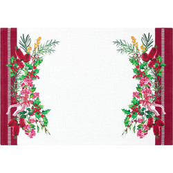 Maxwell & Williams Festive Flor Cotton Placemat Σουπλά Βαμβακερό 45X30Cm Κόκκινο/Λευκό