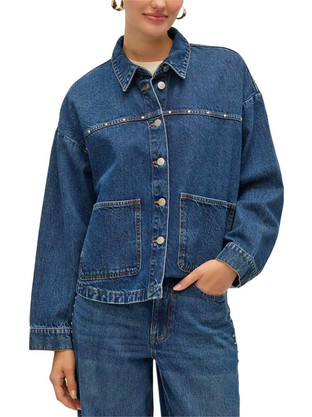 Πουκαμισο Vmjamie Ls Denim Stud Vi3525 10336557 BS000042 dark blue denim