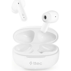 Ttec AirBeat Free Ακουστικά Bluetooth Earbud Ανθεκτικά στο Νερό White
