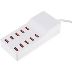 Έξυπνος φορτιστής συσκευών με 10 θύρες USB 50W Jiageng JG635 - λευκό