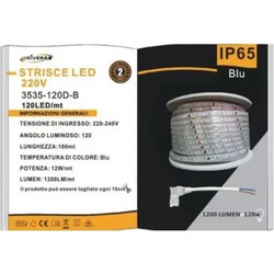Ταινία LED 12w 220V 120led IP65 3535-120D-B Μπλε