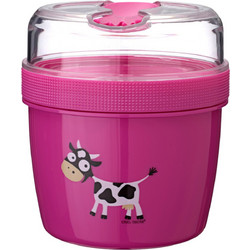Carl Oscar N'ice Cup Cow Πλαστικό Παιδικό Σετ Δοχείο Φαγητού Ισοθερμικό Μωβ
