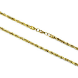 Κολιέ Αλυσίδα από Ανοξείδωτο Ατσάλι Spiral Gold