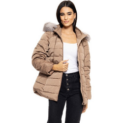 Splendid Γυναικείο Μπουφάν Χειμωνιάτικο Puffer Μακρύ Μπεζ 50-101-117