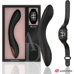 Anne's Desire Curve G-Spot Watchme Δονητής G-Spot για Ζευγάρια με Τηλεχειριστήριο Χρυσός Μαύρος