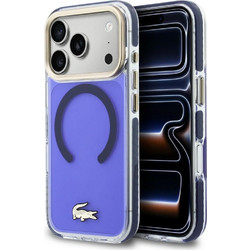 Lacoste Case Shockproof Transparent Frosted Gold Logo MagSafe for iPhone 17 Pro marine - (LCHMP17LUFWAV)