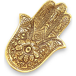 Gold Aluminium Small Hamsa Incense Holder 13x5.5cm