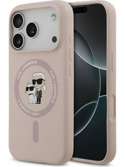 Θήκη Σιλικόνης Karl Lagerfeld Apple iPhone 18 Pro Max/ 17 Pro Max Magsafe Ring Karl & Choupette Ροζ N69348