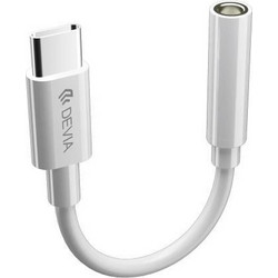 Αντάπτορας Devia EC608 USB C Αρσενικό σε 3.5mm Θηλυκό για Φόρτιση & Hands Free Smart Λευκό N59037