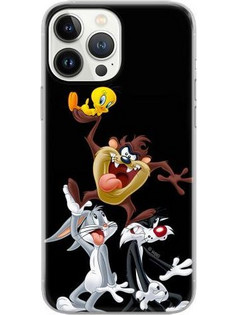 Θήκη Soft TPU Warner Bros Apple iPhone 15 Pro Looney Tunes 001 Full Print Μαύρο N64086