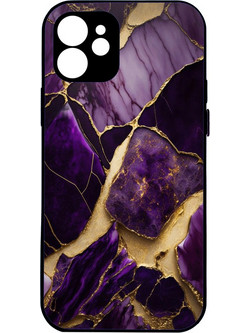 CUSTOM Marblre Purple-Gold - iPhone 13 Pro Premium σκληρή θήκη (πλαστικό υψηλής ποιότητας, high definition colors)