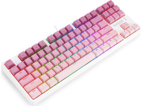 Redragon K645W Μηχανικό Gaming Πληκτρολόγιο TenKeyLess με Custom Blue Διακόπτες RGB White Pink