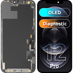 Μονάδα οθόνης LCD MP για Apple iPhone 12 / 12 Pro, έκδοση διαγνωστικού OLED, Aftermarket, μαύρη