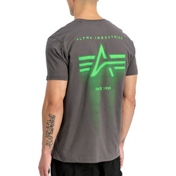 ALPHA INDUSTRIES Spray Print T-Shirt - Vintage Grey