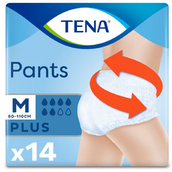 Tena Pants Plus Medium Πάνες Βρακάκι Ακράτειας 6 Σταγόνες 14τμχ