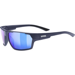 Uvex Sportstyle 233 Αθλητικά Γυαλιά Ηλίου Ορθογώνια Κοκάλινα Μαύρα με Μπλε Καθρέπτη Φακό