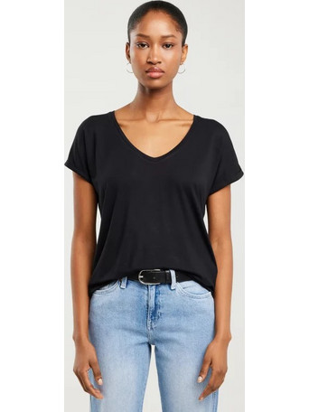 BIG STAR VALERIA DEEP NECKLINE T-SHIRT μαύρο