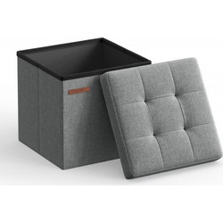 Songmics Αναδιπλούμενο Σκαμπό Αποθήκευσης - 30 x 30 x 30 - Γκρί (LSF028G02) (SNGLSF028G02)