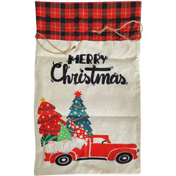 Σάκος χριστουγέννων λινάτσα σχέδια 52x30cm - XMAS FEST