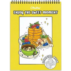 OHUHU BLEEDPROOF COLORING BOOK ENJOY THE SWEET MOMENTS