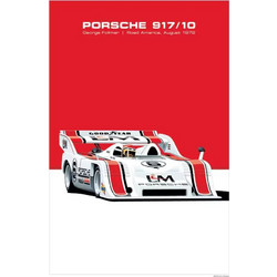 PORSCHE 917/10 Retro Racing Canvas Poster 30x40cm - Vintage Wall Art