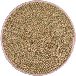 Σουπλά Gaia 07-40390 Φ38cm Natural-Pink Estia Seagrass,Polyester