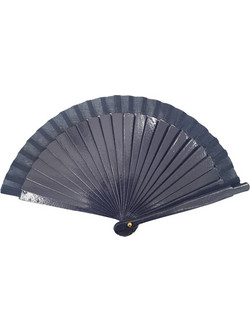Βεντάλια ξύλινη μονόχρωμη 16cm 11266 μπλε σκουρο