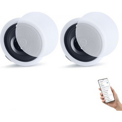 Ηχεία οροφής VEVOR Bluetooth, 203,2 mm, Σύστημα ηχείων στην οροφή και στον τοίχο με ενισχυτή, ηχεία 2-way Flush Mount, για υγρή τοποθέτηση, Home Cinema, Σαλόνι ή Καλυμμένη Αίθριο, 1 ζεύγος