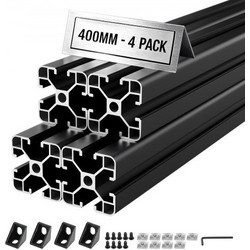 VEVOR 4PCS 4040 Προφίλ διέλασης αλουμινίου, 15,75 ιντσών 400 mm, υποδοχή T European Standard Anodized Linear Rail, Rail εξηλασμένου αλουμινίου υψηλής αντοχής, για εξαρτήματα εκτυπωτών 3D και πάγκος ερ