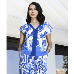 AGGEL Printed blouse with knitted details SS61123KF