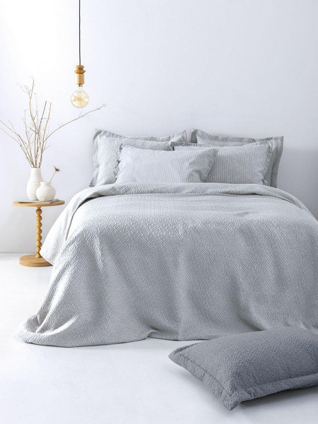 Palamaiki Κουβέρτα Matelasse 230X260 ZOE SILVER Γκρι