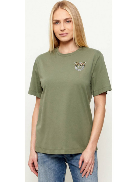 T-shirt με κεντημένο λογότυπο Love Birds με στρας