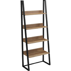 ΡΑΦΙΕΡΑ IZABEL HM18376.01 ΜΕΤΑΛΛΟ-ΜΕΛΑΜΙΝΗ ΣΕ OAK 75x36x185Υεκ